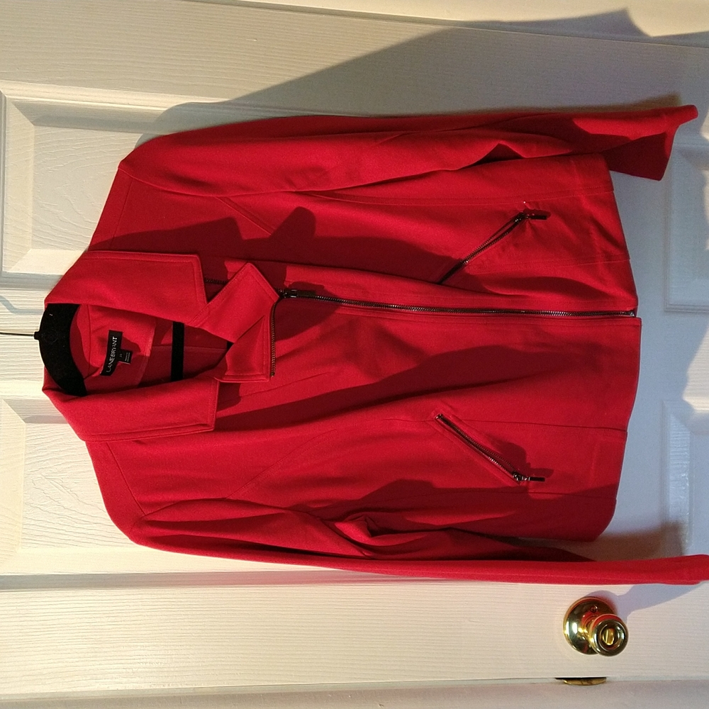 Lane Bryant Moto jacket in red size 14